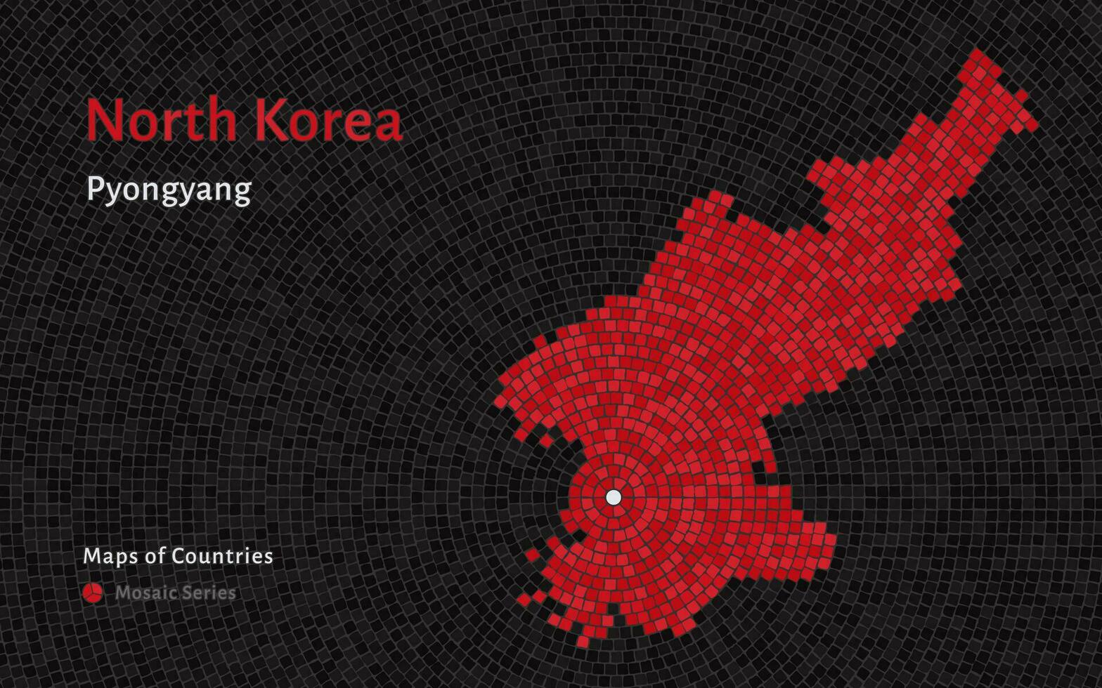 noorden Korea kaart met een hoofdstad van Pyongyang getoond in een mozaïek- patroon vector