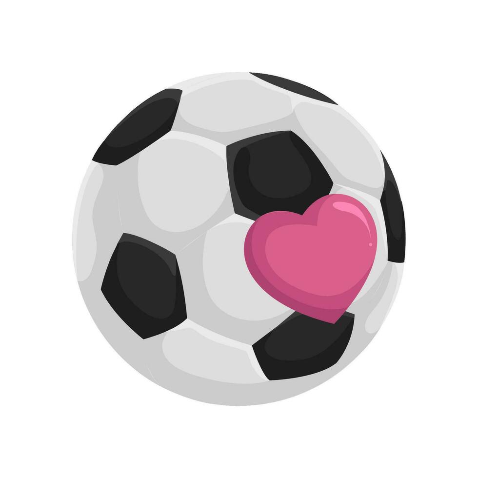 voetbal bal met liefde illustratie vector