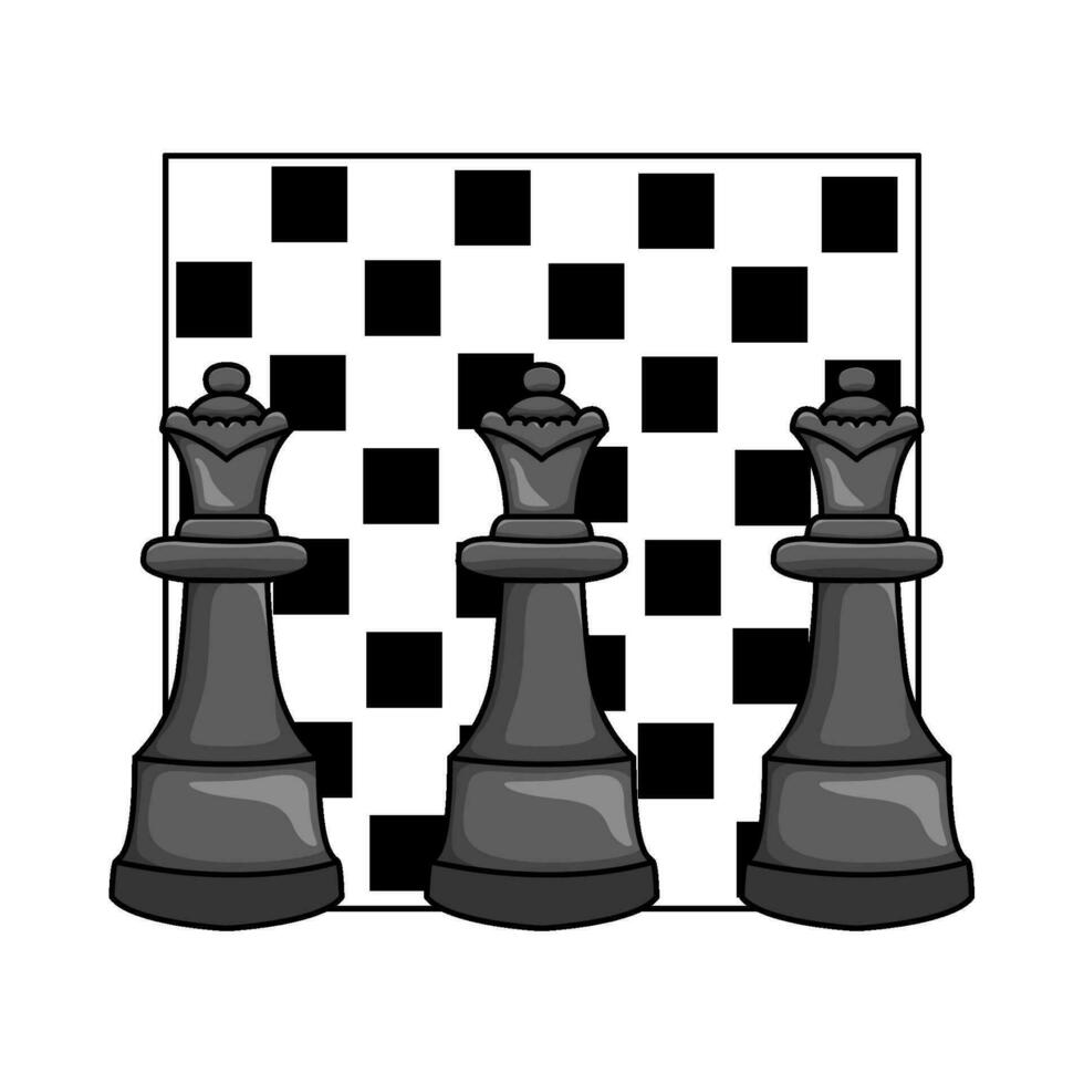 schaak koningin met schaak bord illustratie vector