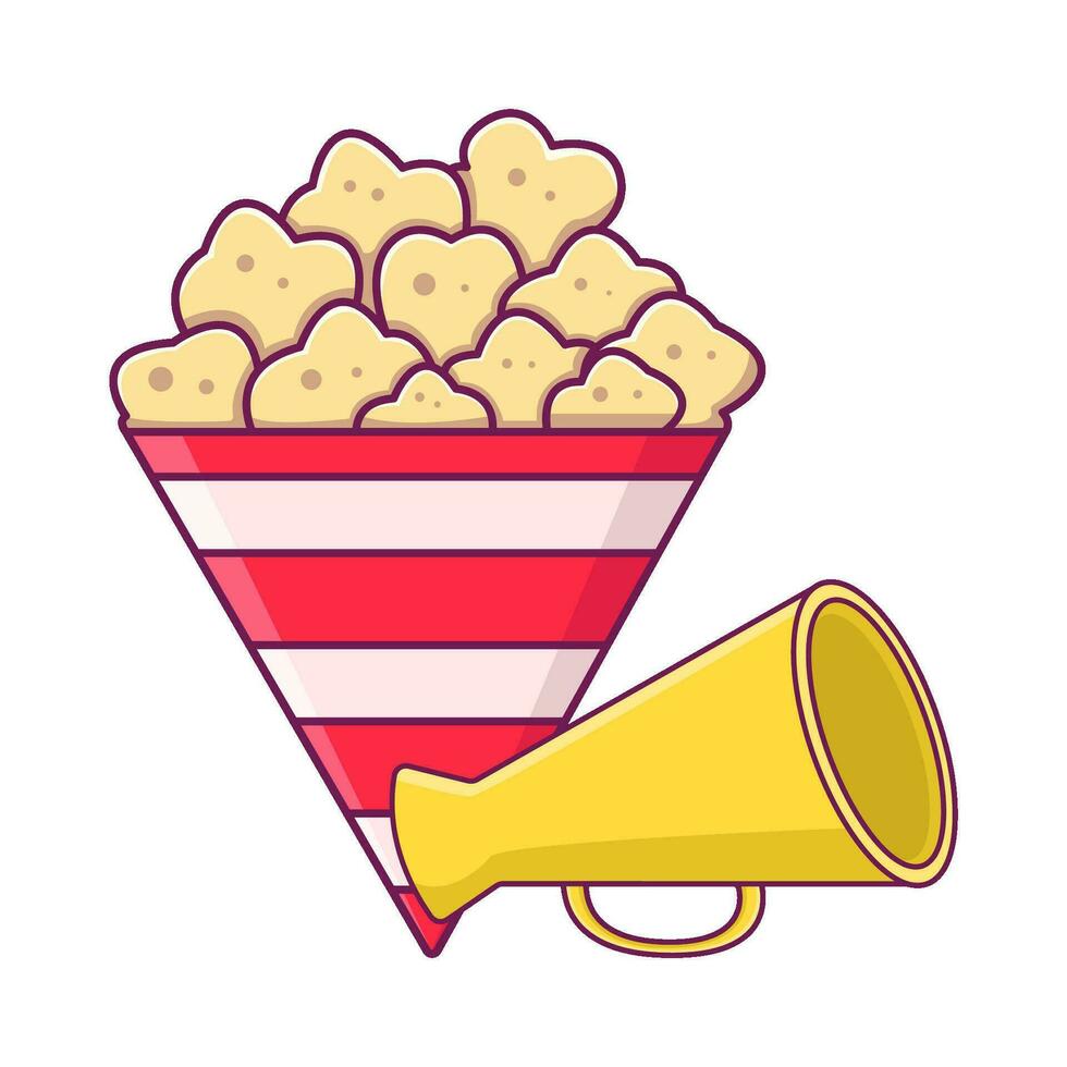 popcorn met trompet illustratie vector