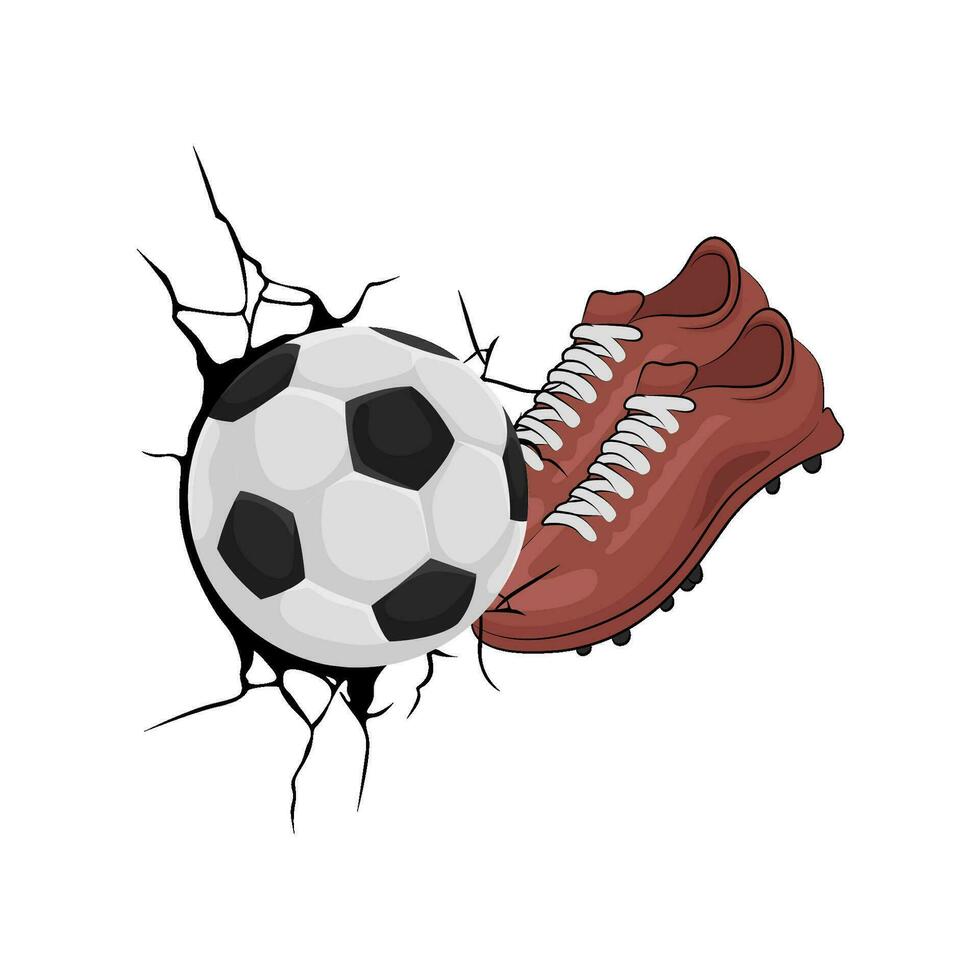 voetbal bal met zaalvoetbal schoenen illustratie vector