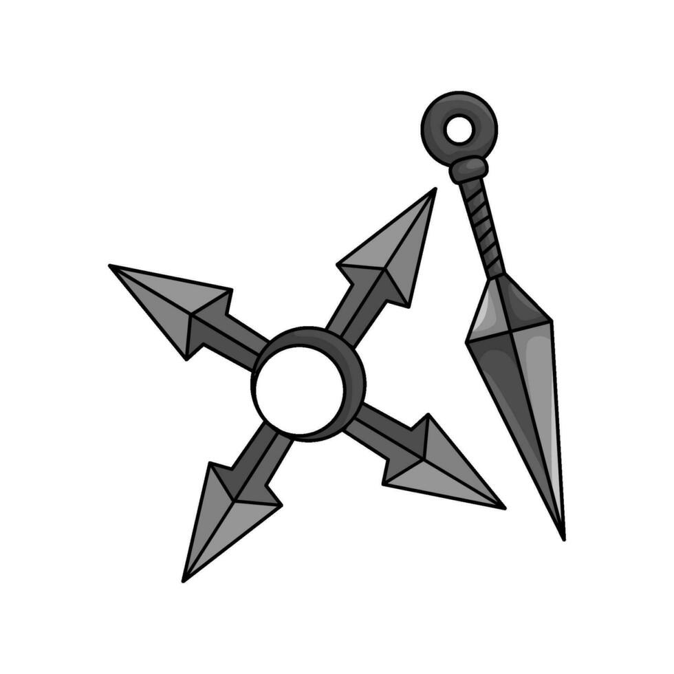 kunai met shuriken illustratie vector