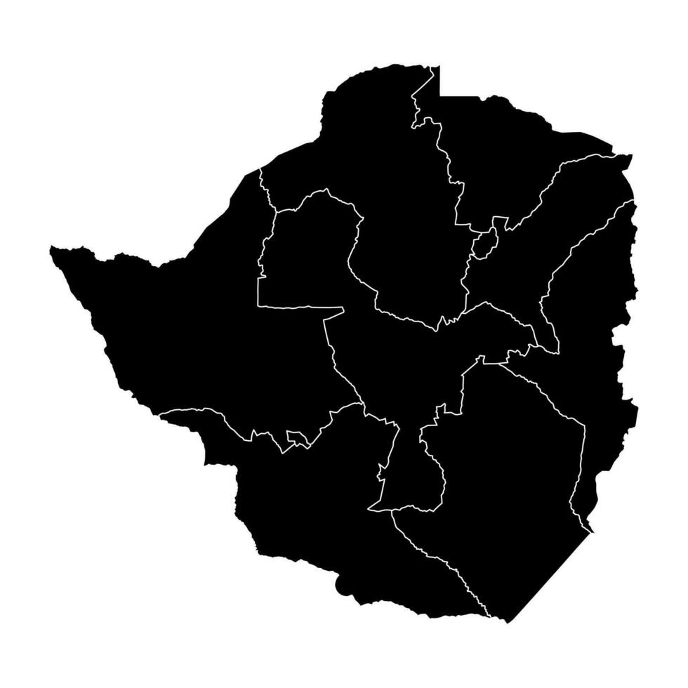 Zimbabwe kaart met administratief divisies. vector illustratie.