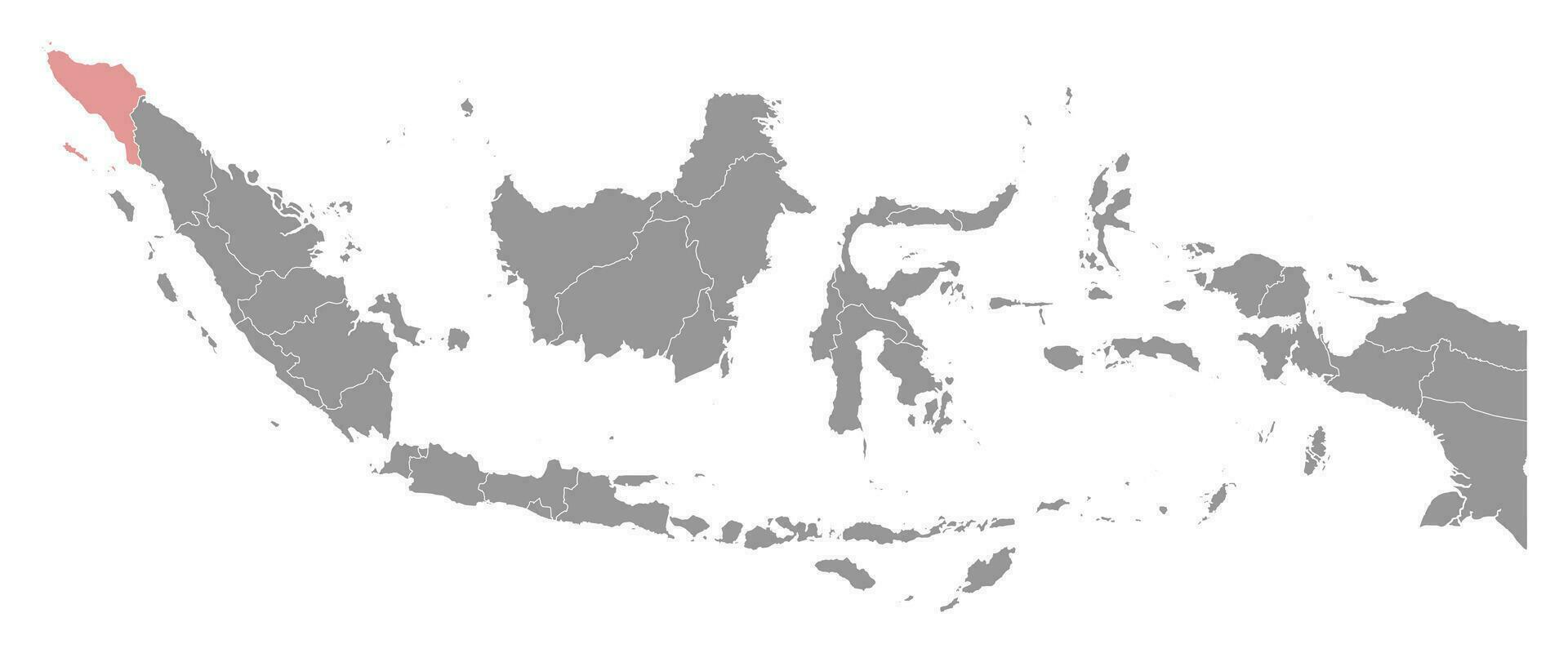 aceh provincie kaart, administratief divisie van Indonesië. vector illustratie.