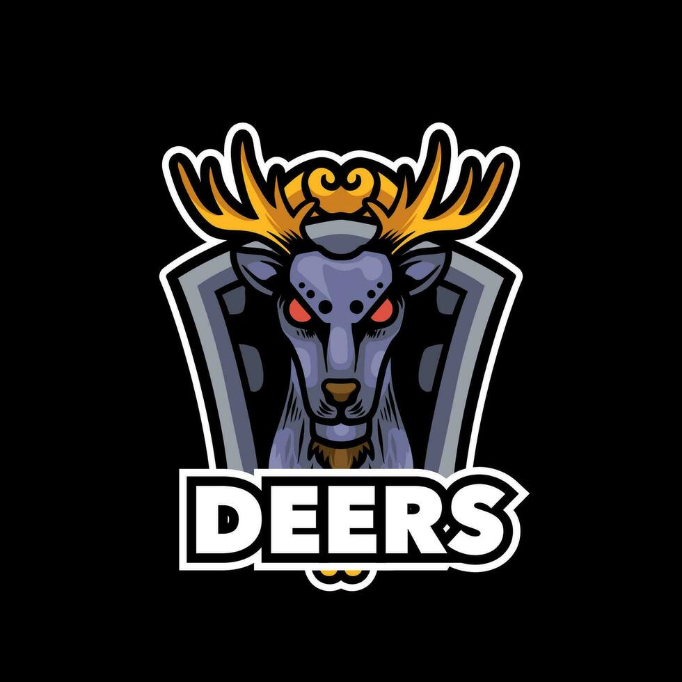 hert donker kunst mascotte voor sport logo vector