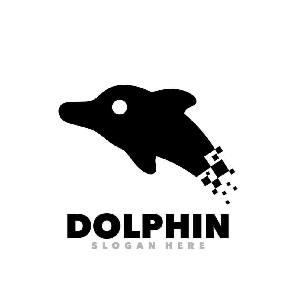 dolfijn pixel ontwerp logo vector