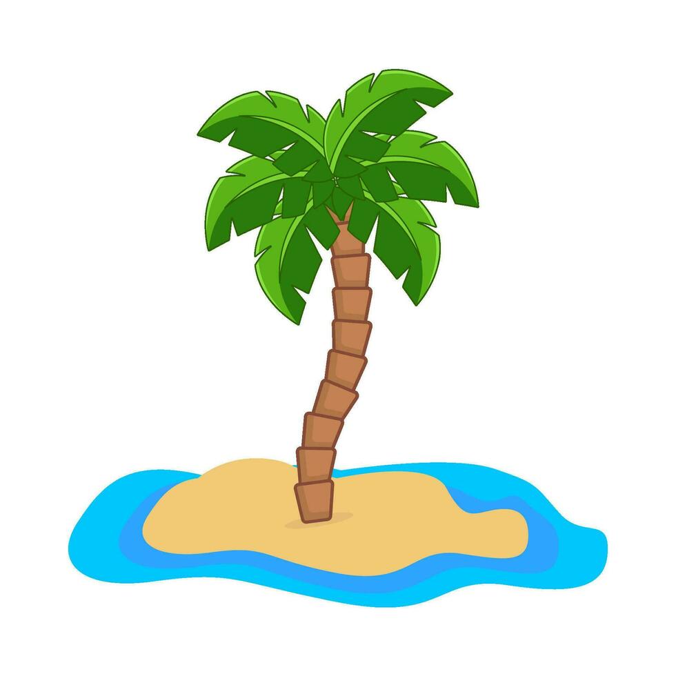 palm boom in strand illustratie vector