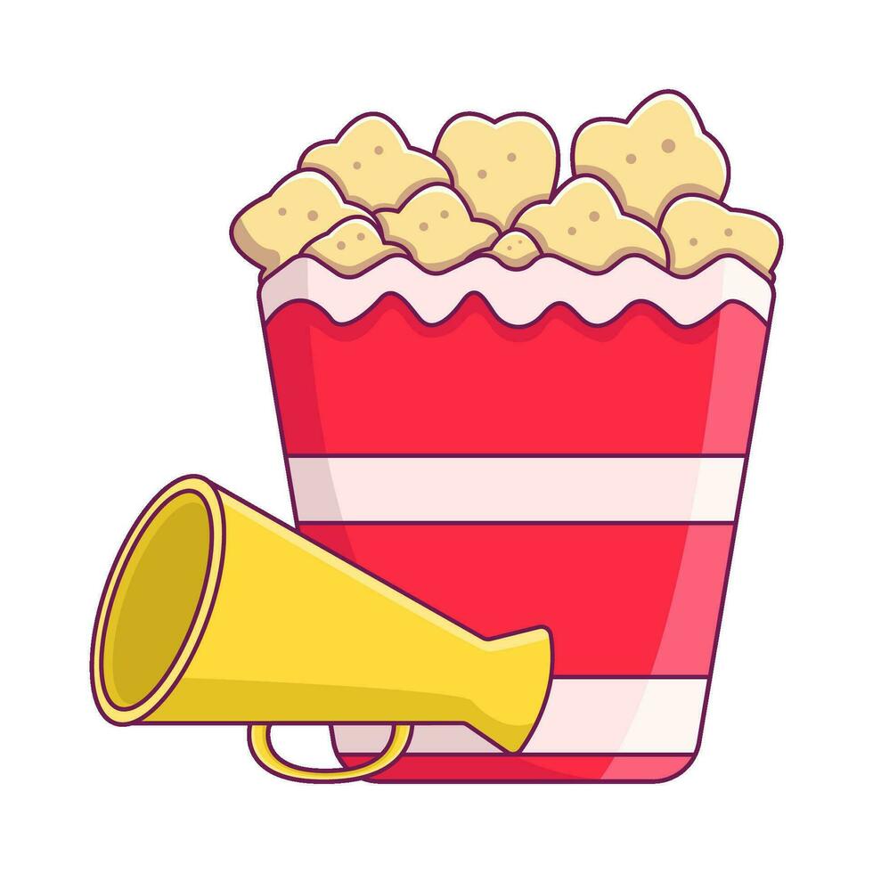 popcorn met trompet illustratie vector