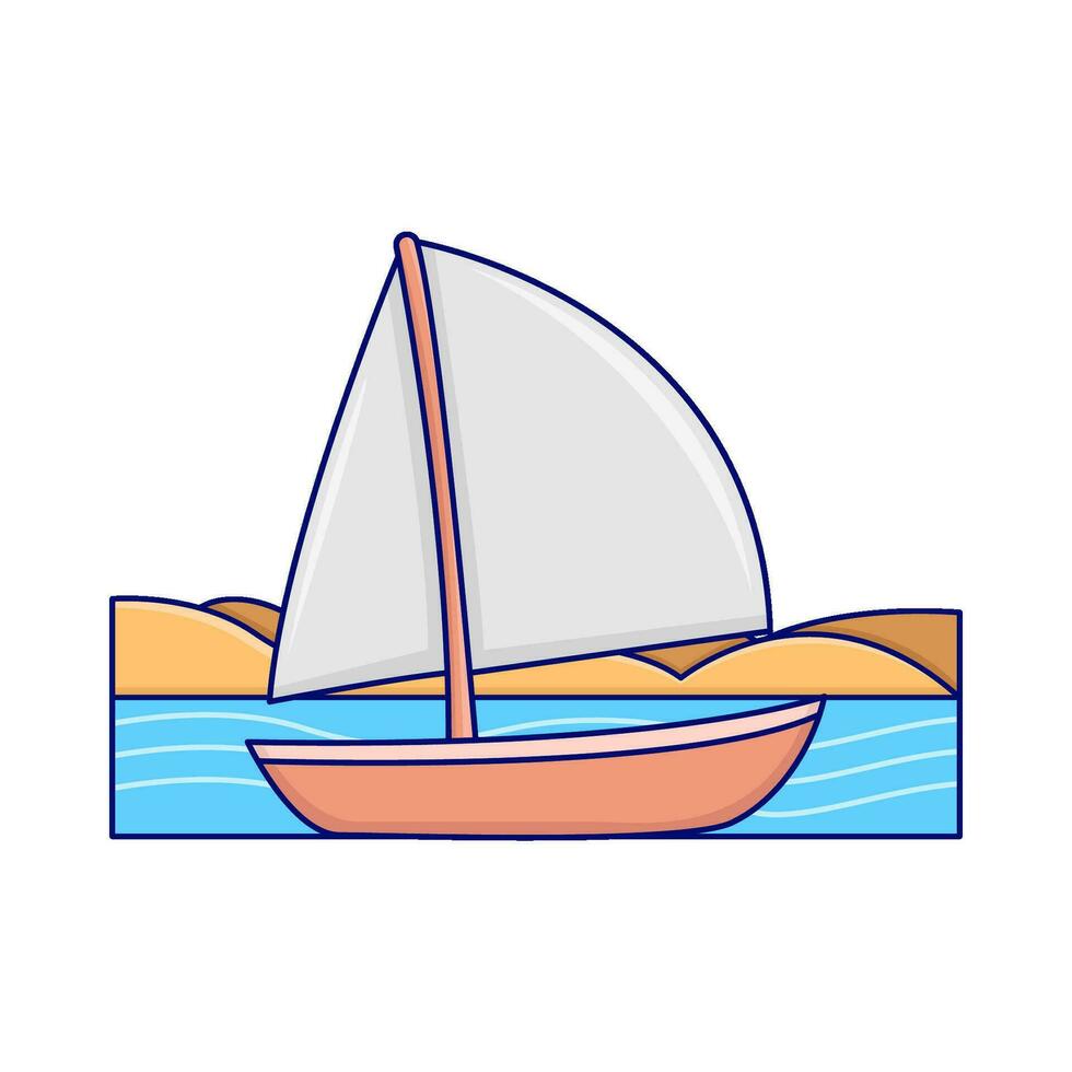 boot in strand illustratie vector