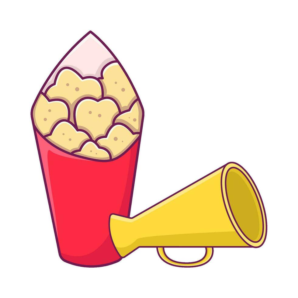popcorn met trompet illustratie vector