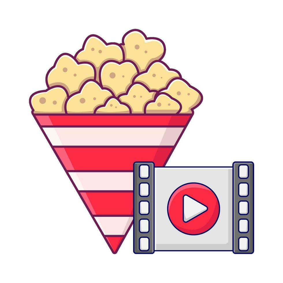 popcorn met bioscoop illustratie vector