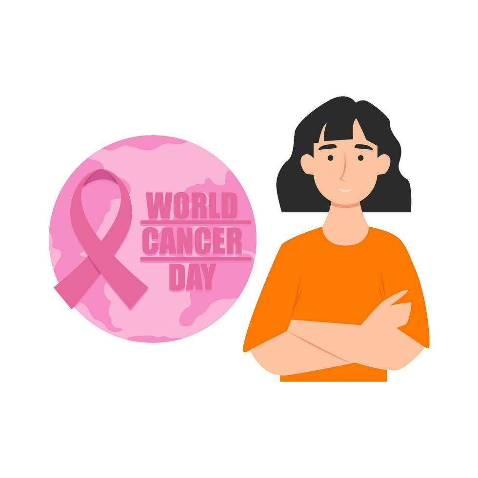 Dames met lint kanker wereld dag illustratie vector