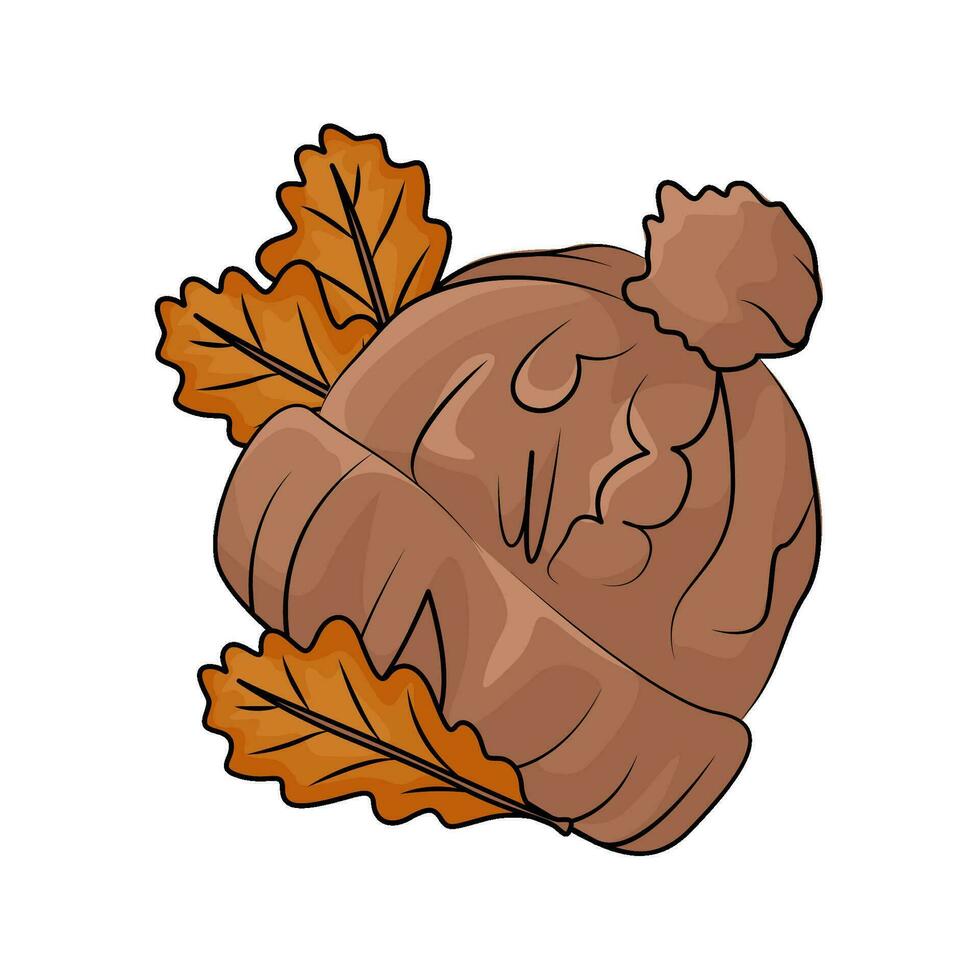 muts met herfst blad illustratie vector