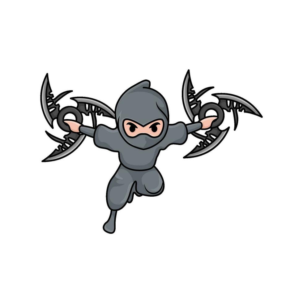 shuriken in hand- Ninja illustratie vector