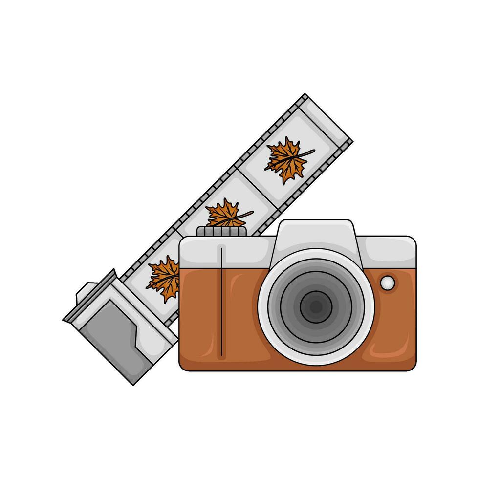 camera foto met cliché herfst blad illustratie vector