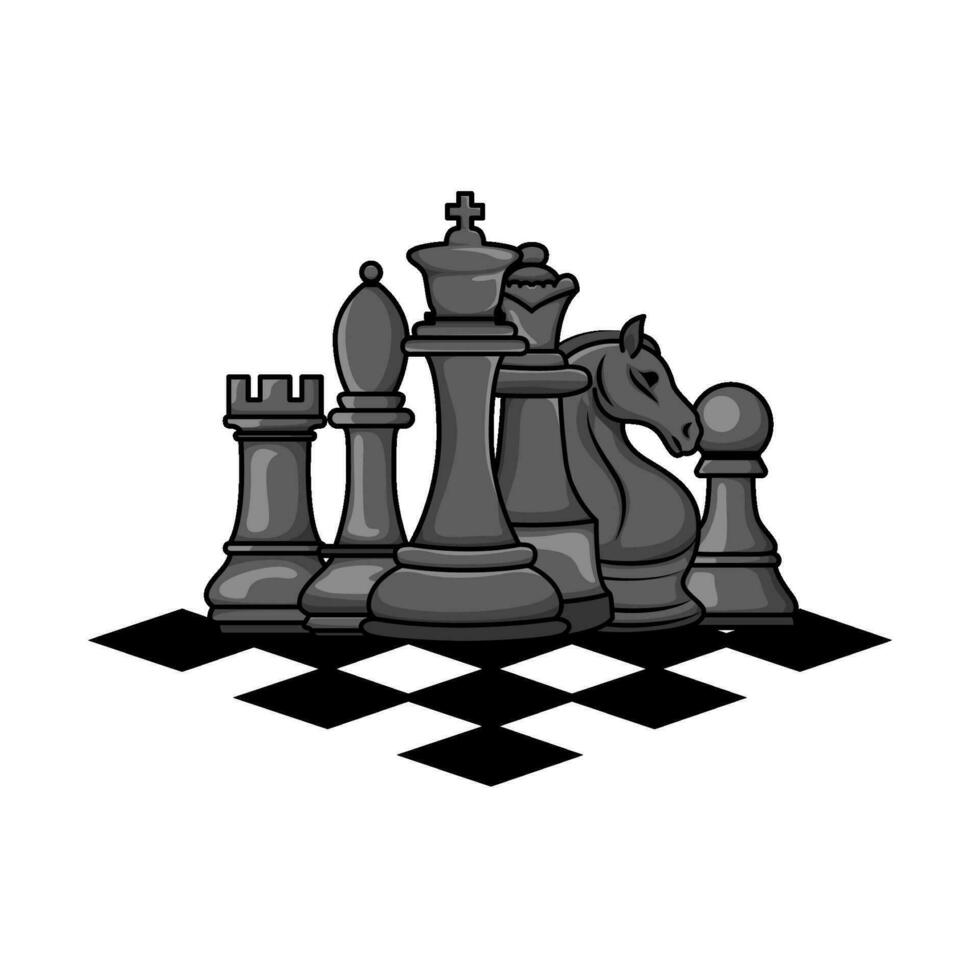 schaak in schaak bord illustratie vector