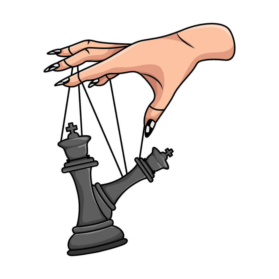 schaak koning in hand- illustratie vector