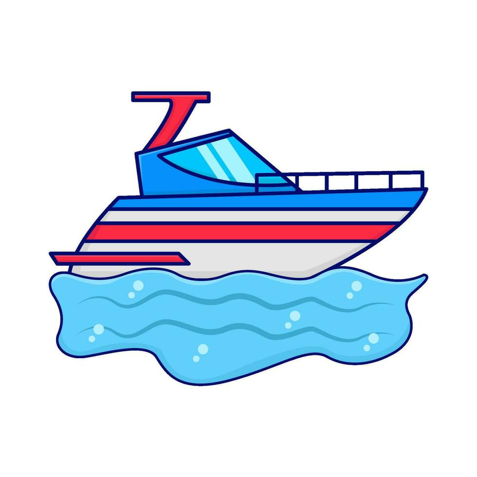 boot in oceaan illustratie vector