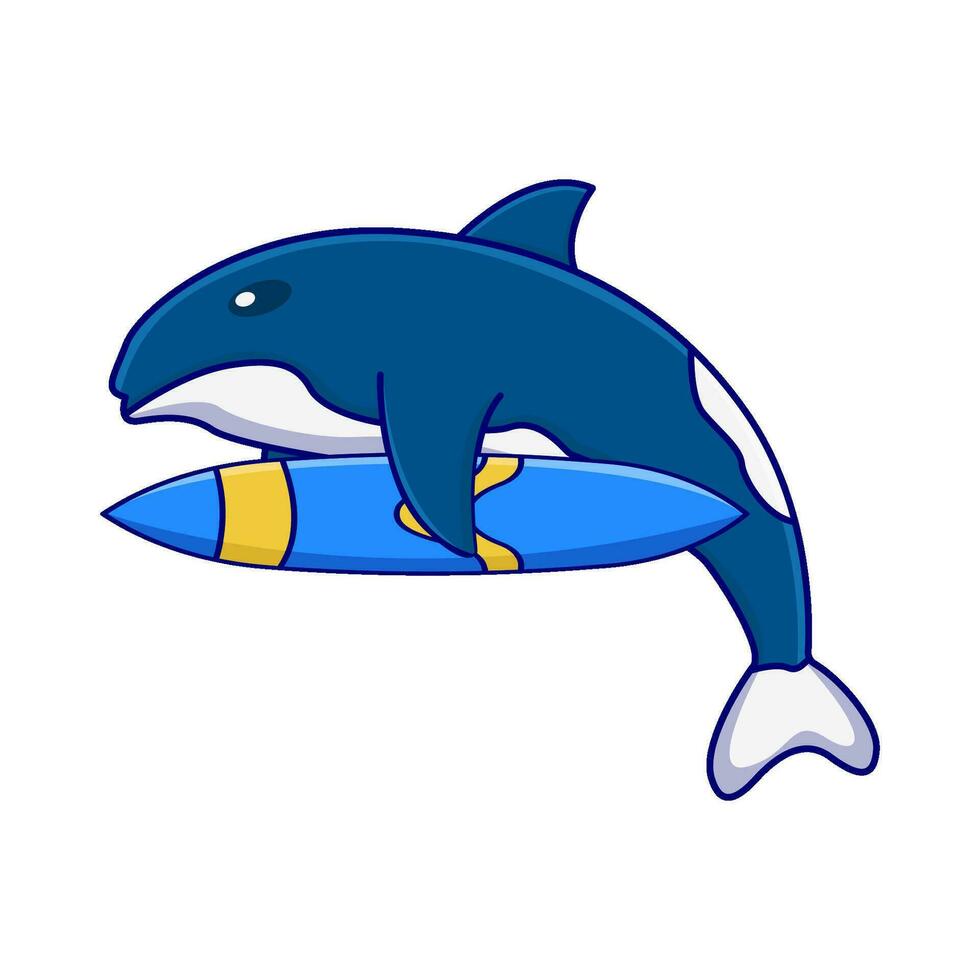 walvis in surfing bord illustratie vector