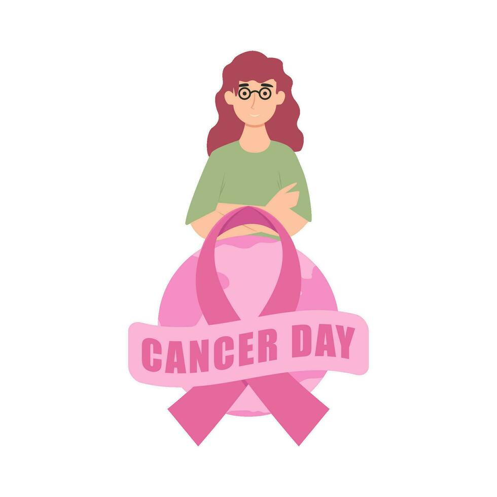 Dames met lint kanker wereld dag illustratie vector