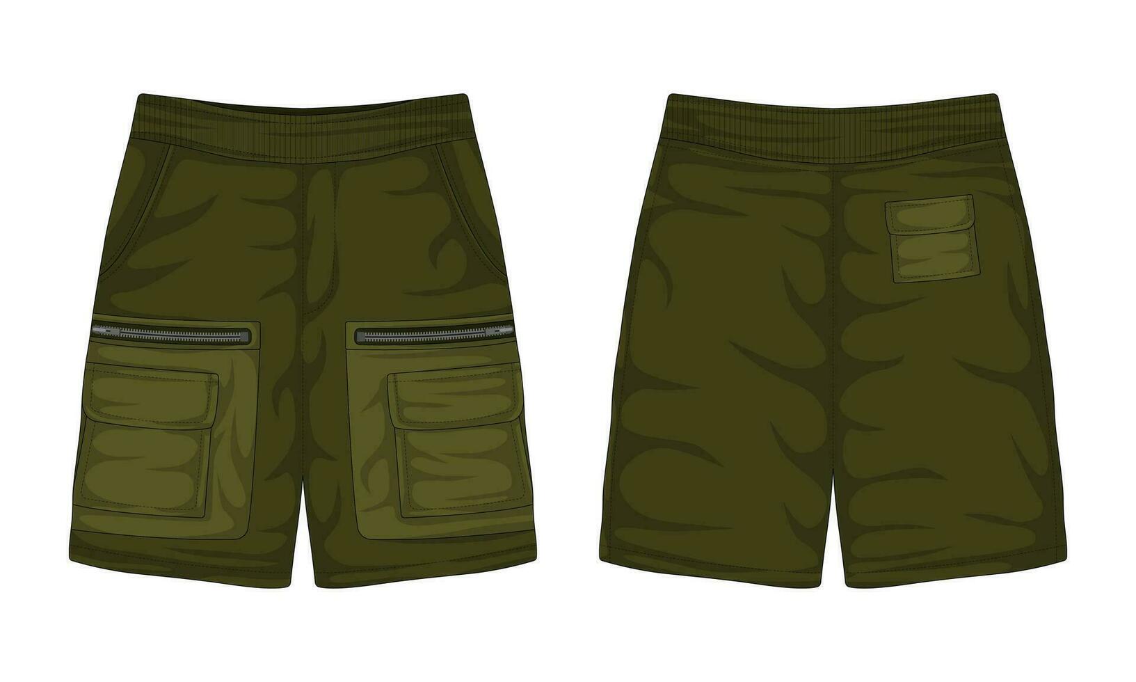 buitenshuis gewoontjes shorts mockup voorkant en terug visie. vector illustratie