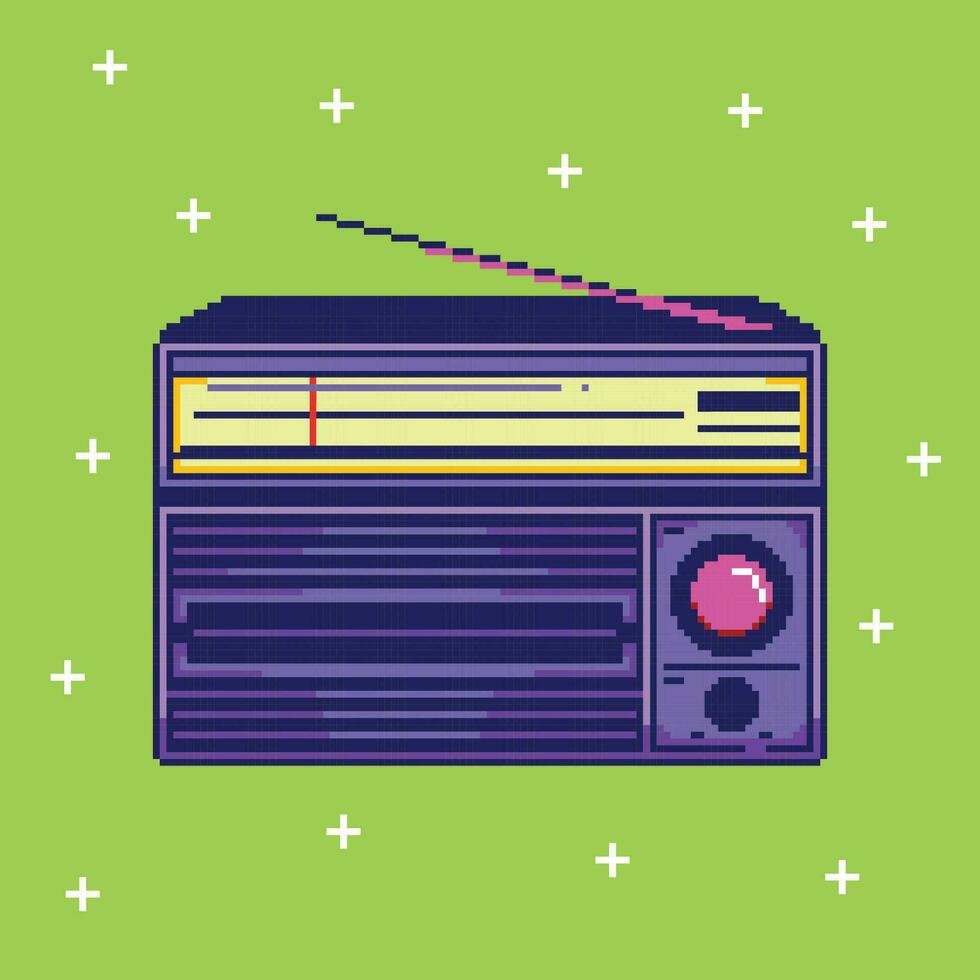 radio muziek- vector pixel kunst concept geïsoleerd illustratie