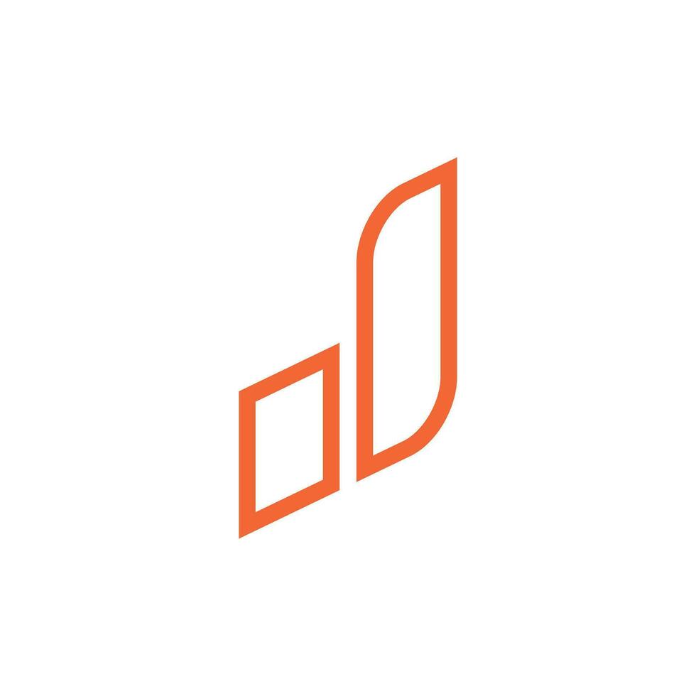 abstract brief j eerste logo ontwerp sjabloon vector