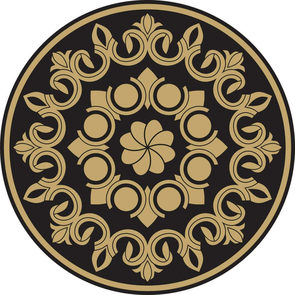 vector gouden en zwart ronde Turks ornament.