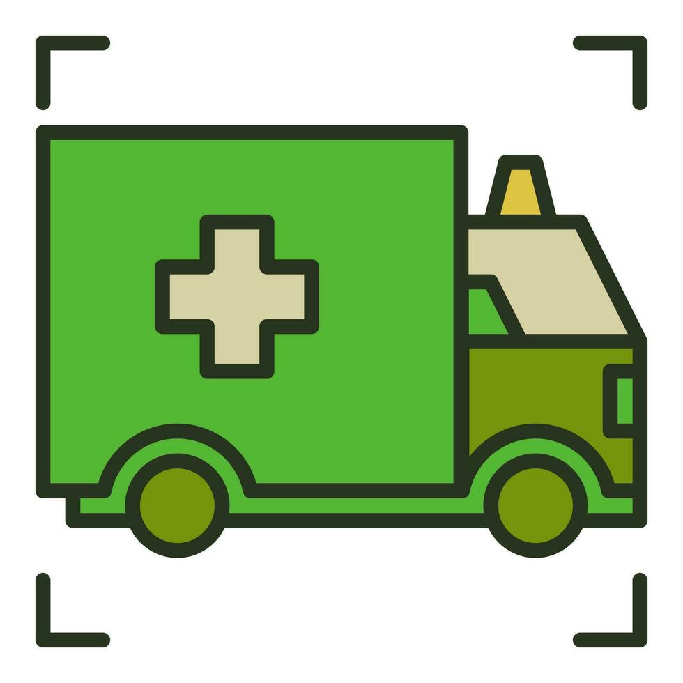 leger ambulance voertuig vector concept gekleurde icoon of symbool