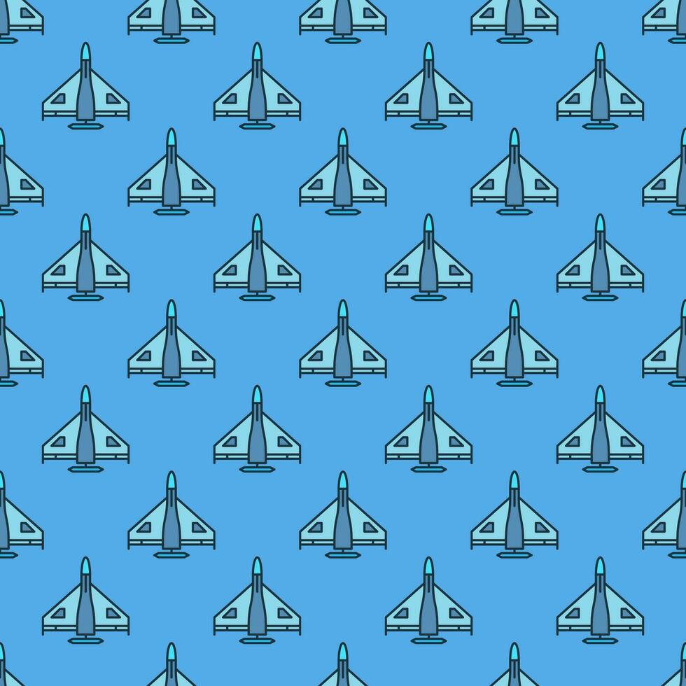 gevecht dar vector blauw naadloos patroon - kamikaze leger dar achtergrond