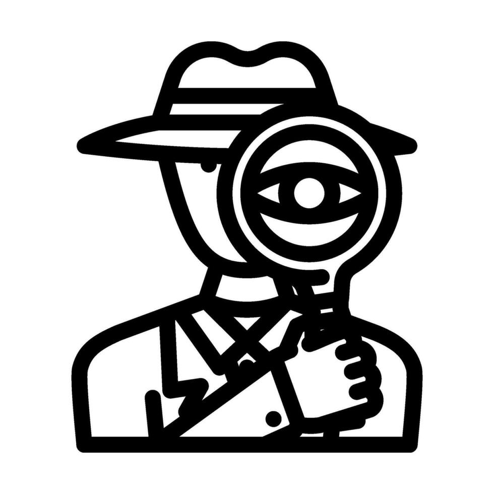 detective zoeken vergroten glas lijn icoon vector illustratie