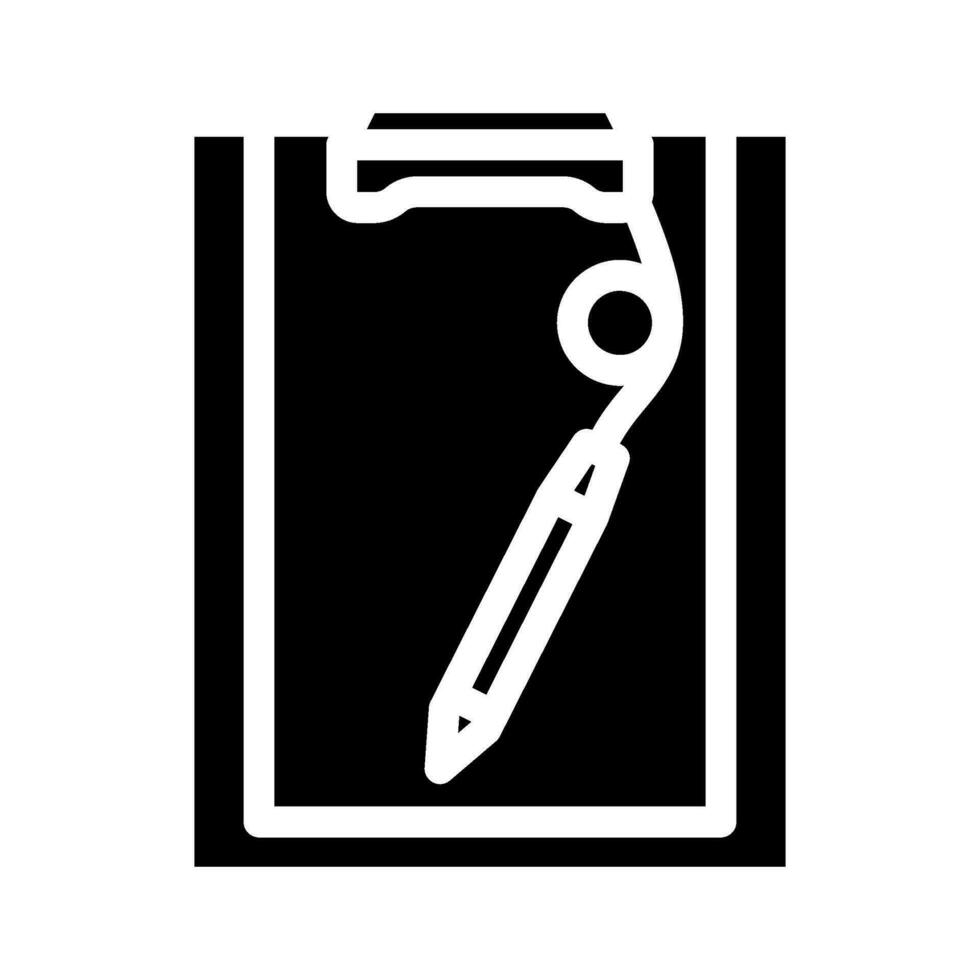 klembord pen lijst glyph icoon vector illustratie
