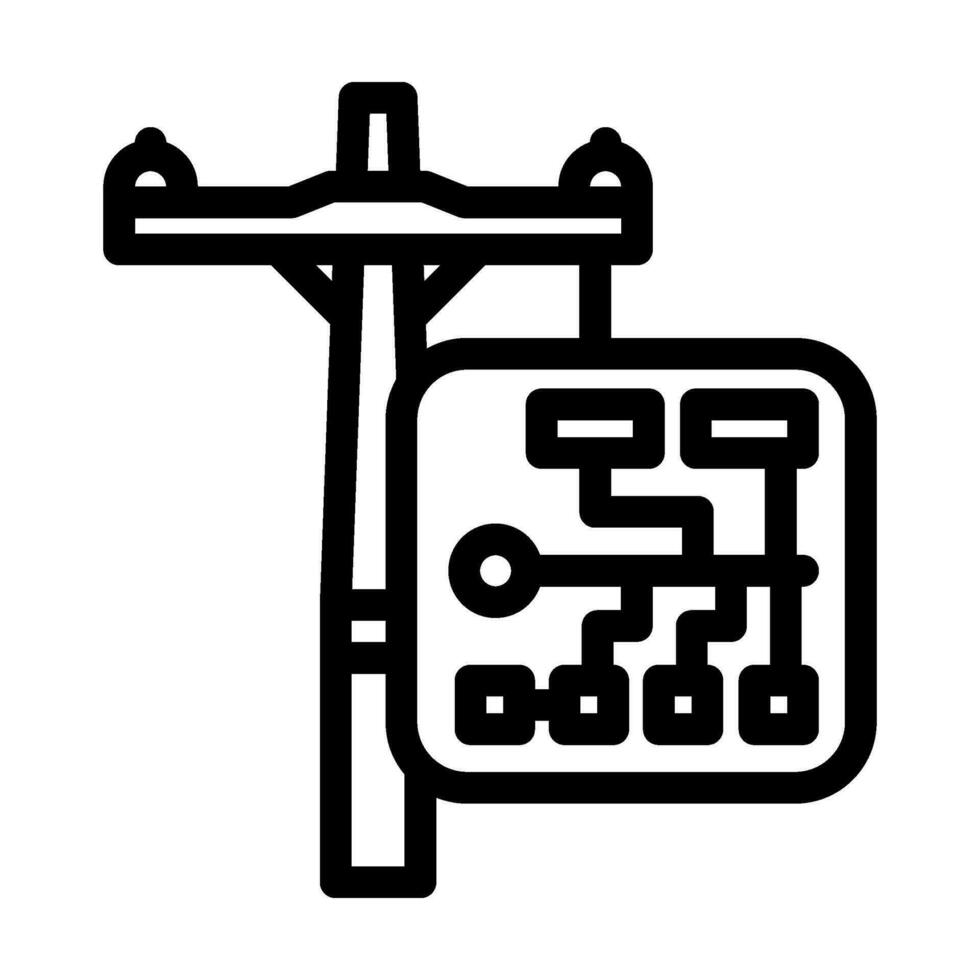 microgrids elektrisch lijn icoon vector illustratie