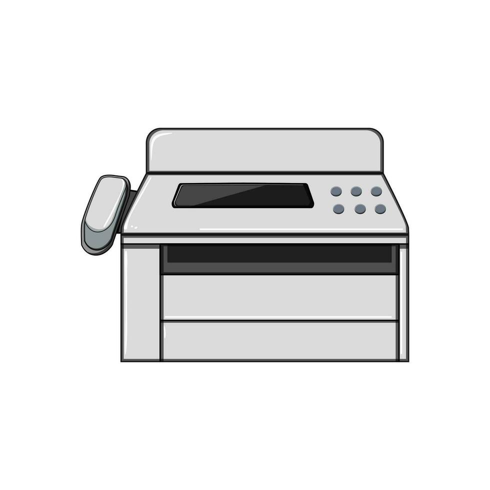 kantoor fax machine tekenfilm vector illustratie