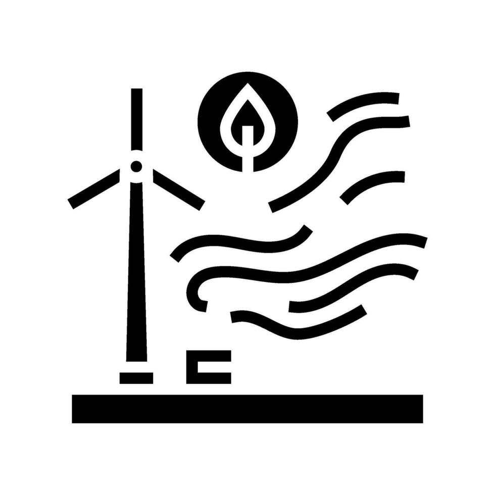 schoon wind energie turbine glyph icoon vector illustratie