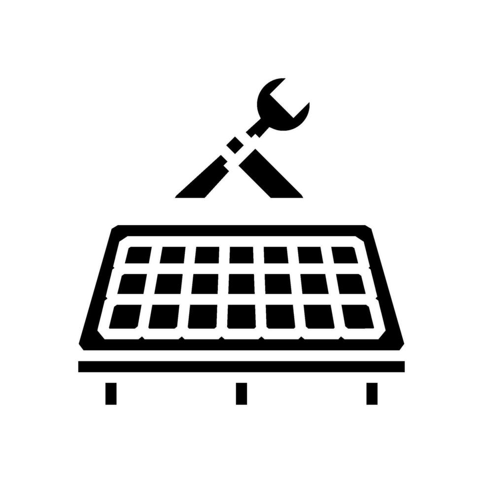 onderhoud zonne- paneel glyph icoon vector illustratie