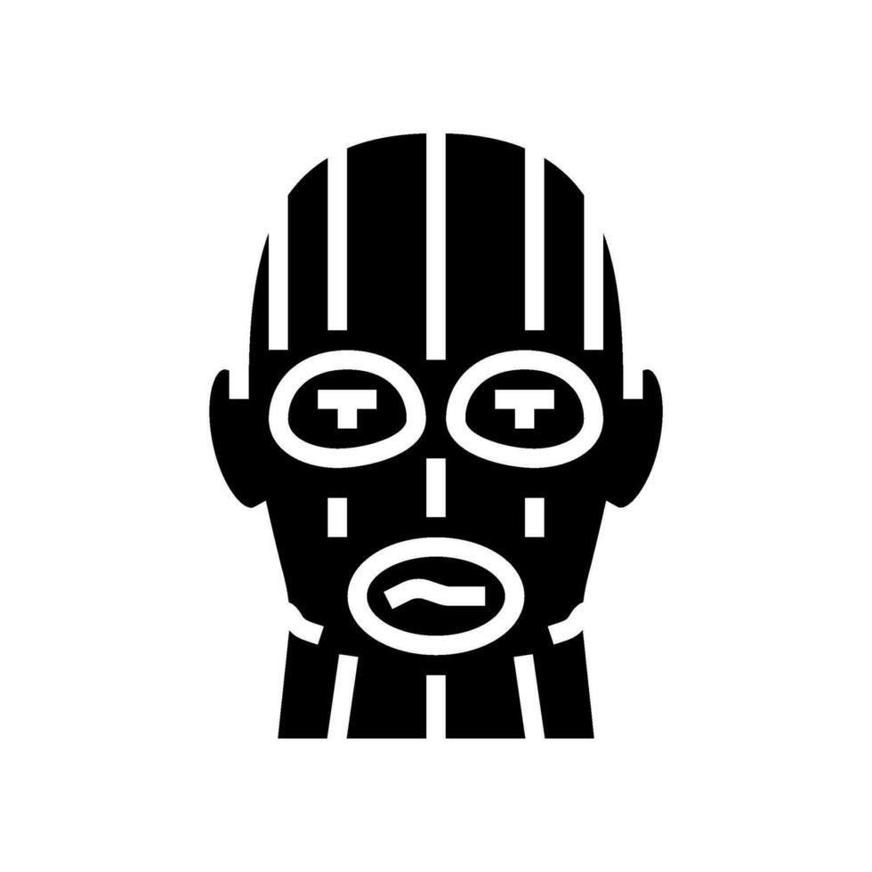 dief masker gezicht glyph icoon vector illustratie