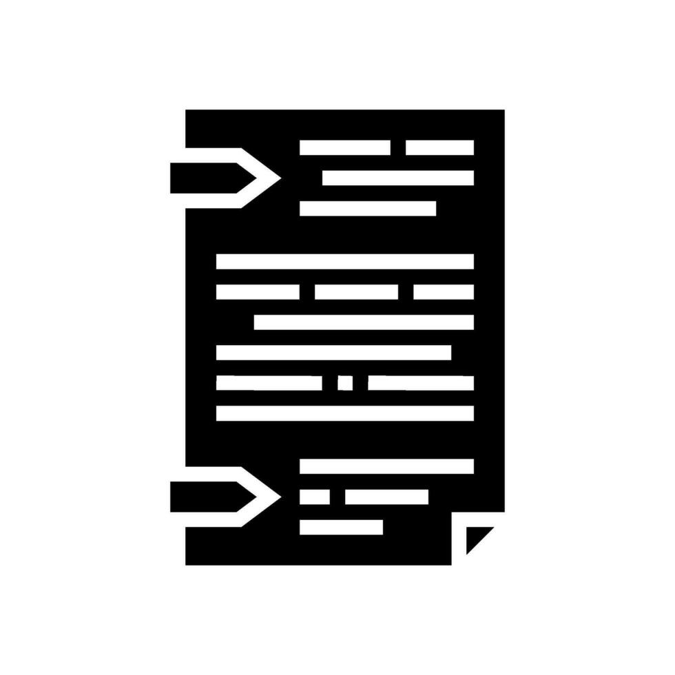 lijst met pijlen glyph icoon vector illustratie