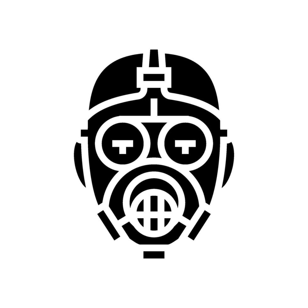 gas- masker gezicht glyph icoon vector illustratie