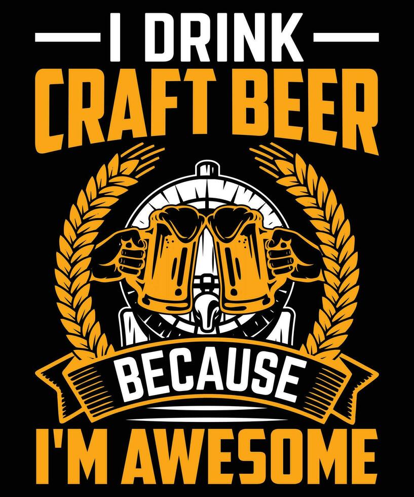 ambacht bier t overhemd ontwerp vector