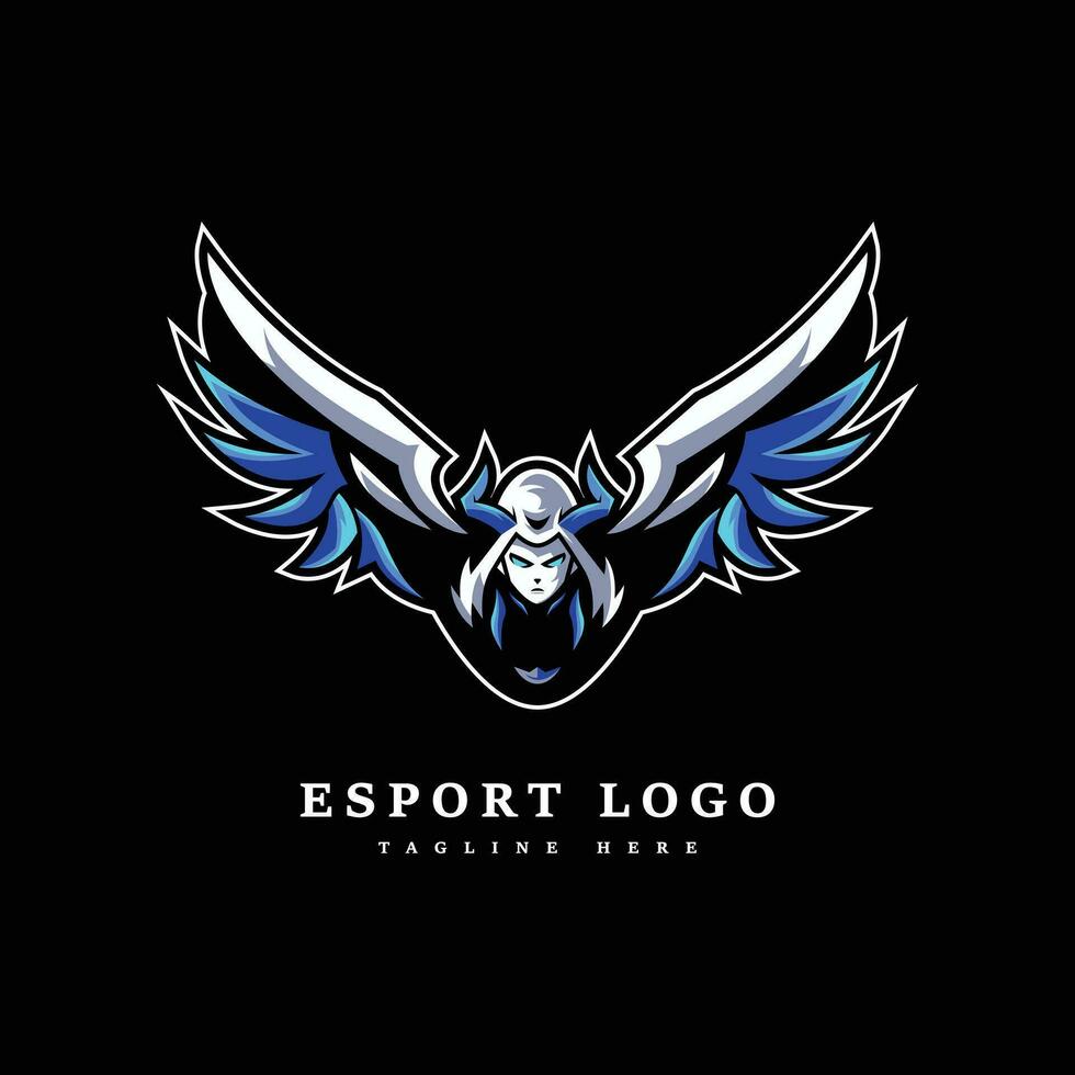 blauw duivel gaming mascotte logo ontwerp vector