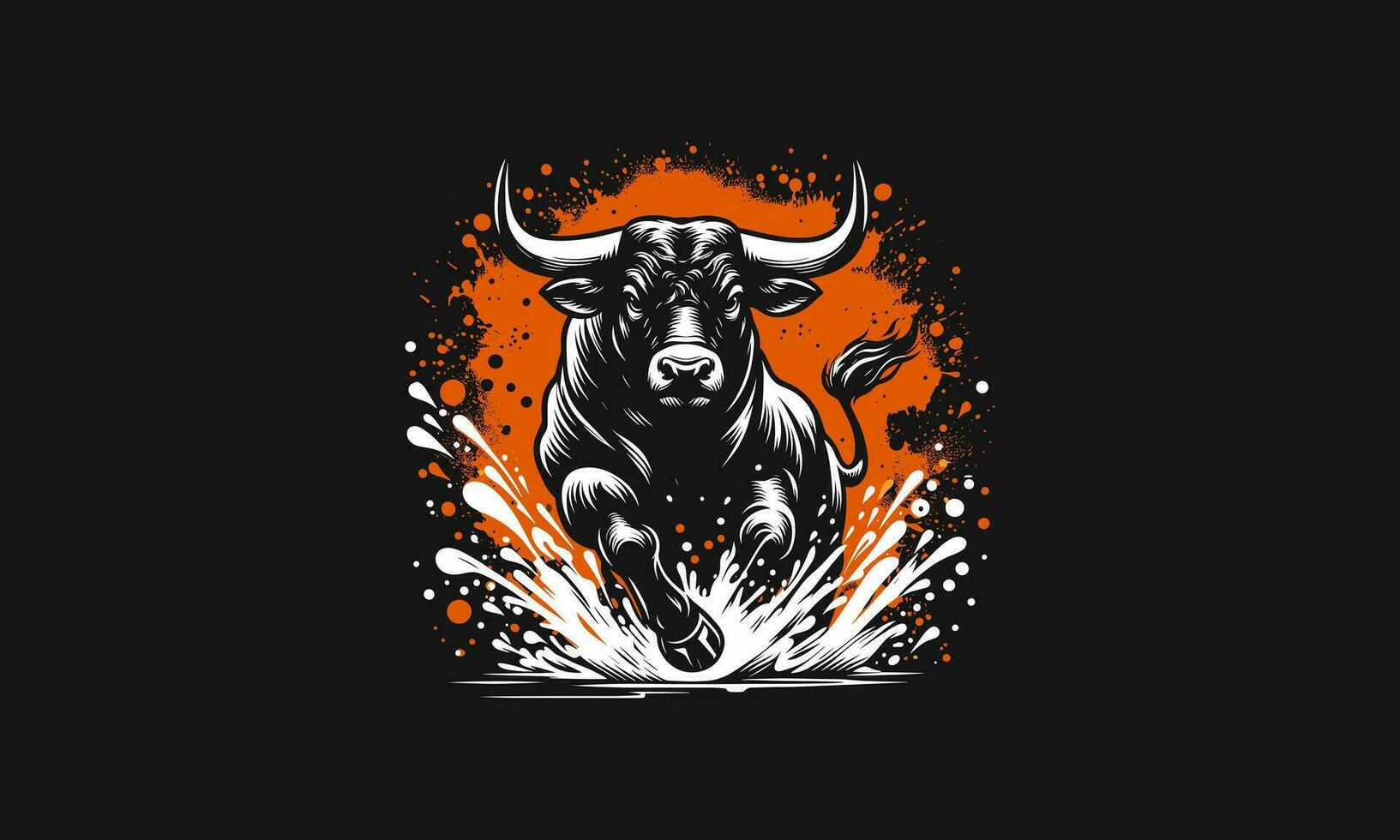 stier boos met achtergrond plons vector artwork ontwerp