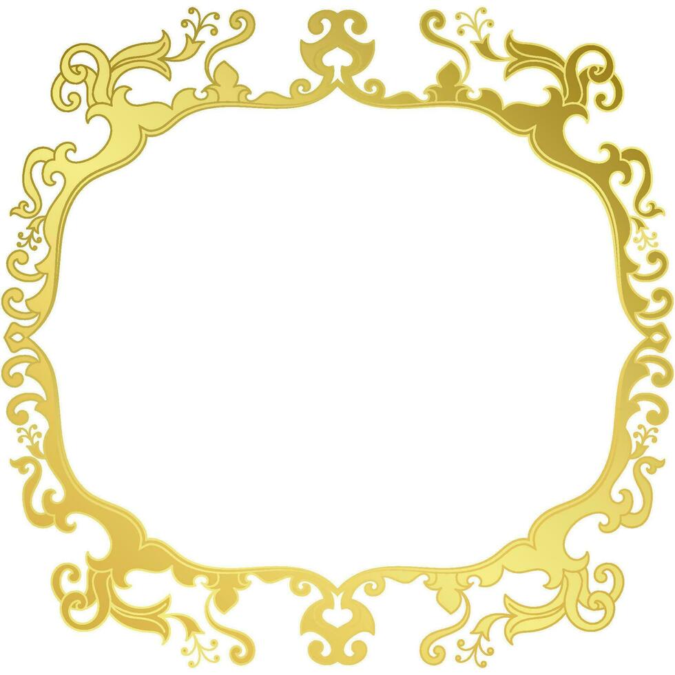 wijnoogst goud grens. grens kader met royalty ornamenten Aan wit achtergrond. vector