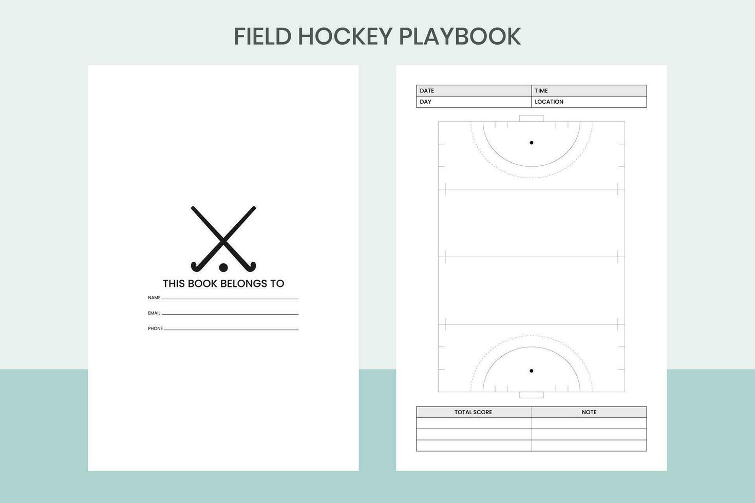 veld- hockey Speelboek pro sjabloon vector