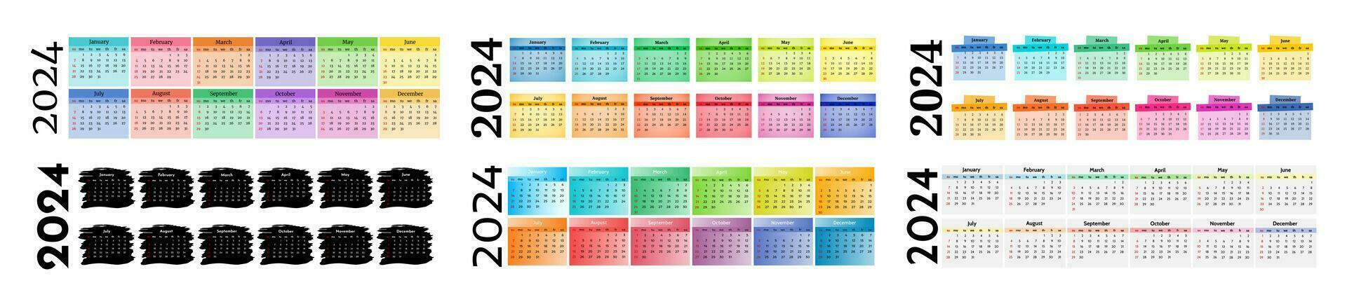 kalender voor 2024 geïsoleerd Aan een wit achtergrond vector