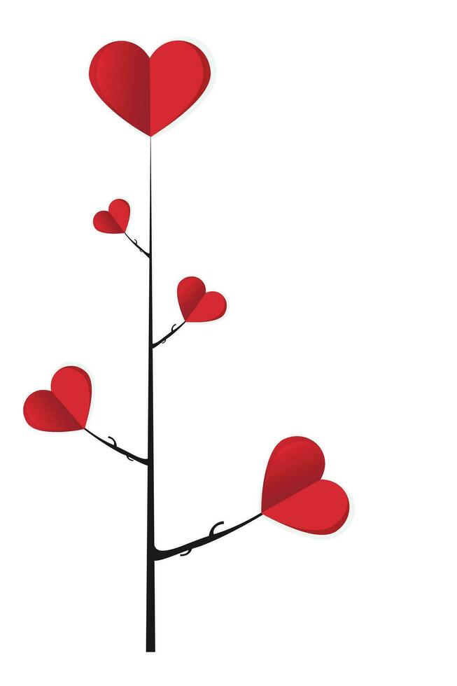 14 februari, gelukkig Valentijn dag creatief liefde samenstelling van de harten, papercraft vector