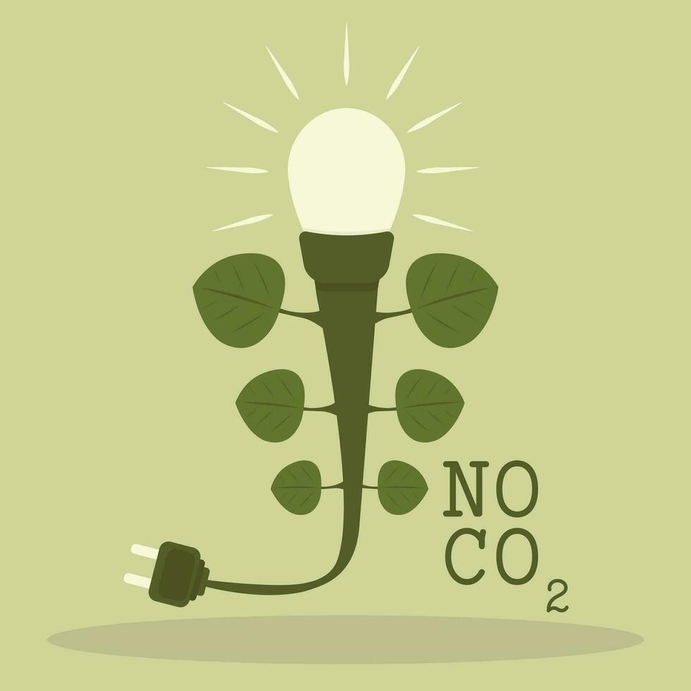 co2 neutrale groen vector icoon illustratie. co2 neutrale logo met groen natuurlijk blad