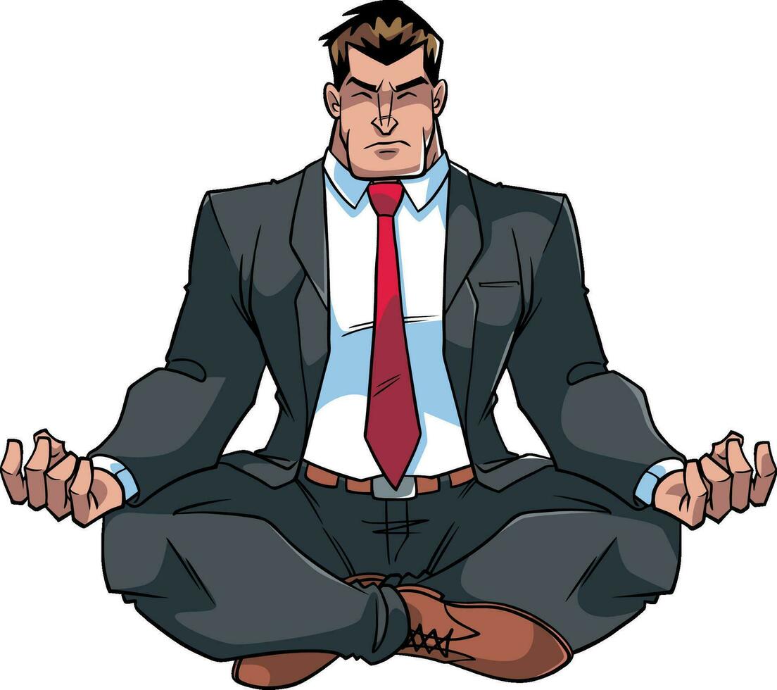 zakenman mediteren illustratie vector