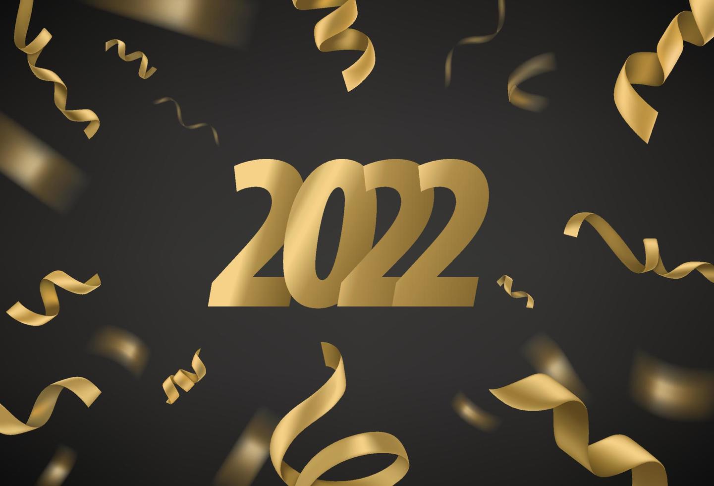 gelukkig nieuw 2020 jaar wenskaart. gouden linten op donkere achtergrond. vectorbanner vector