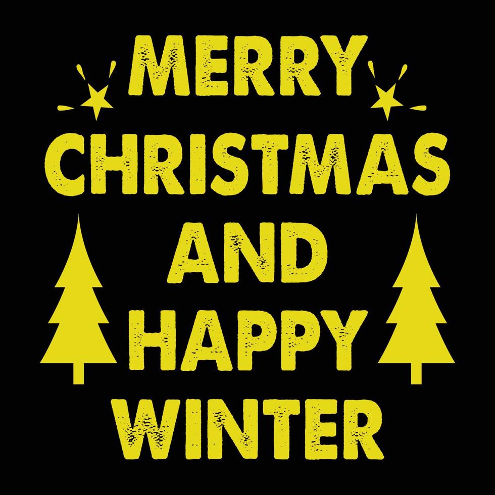 kerstmis, vrolijk kerstfeest en gelukkig winter typografie t-shirt print gratis vector